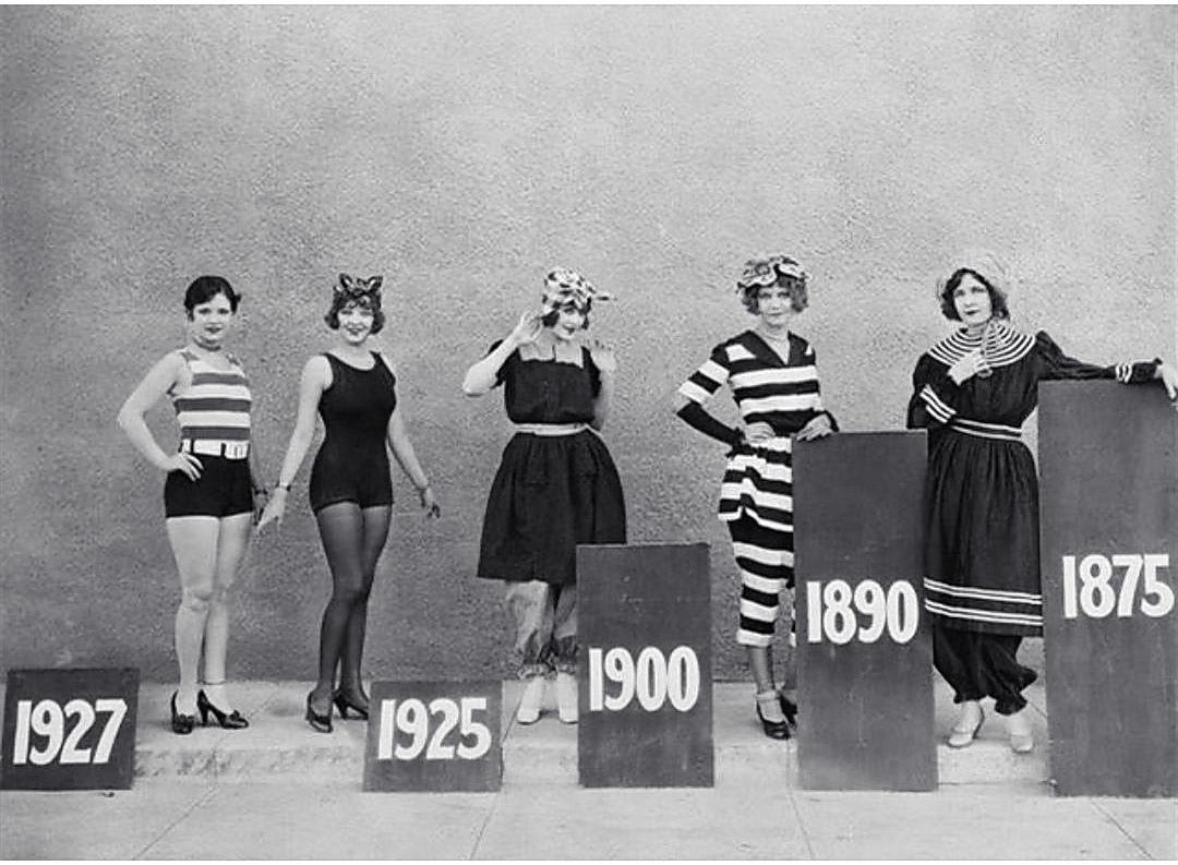 The Evolution of the female bathing suit from 1875 to 1927