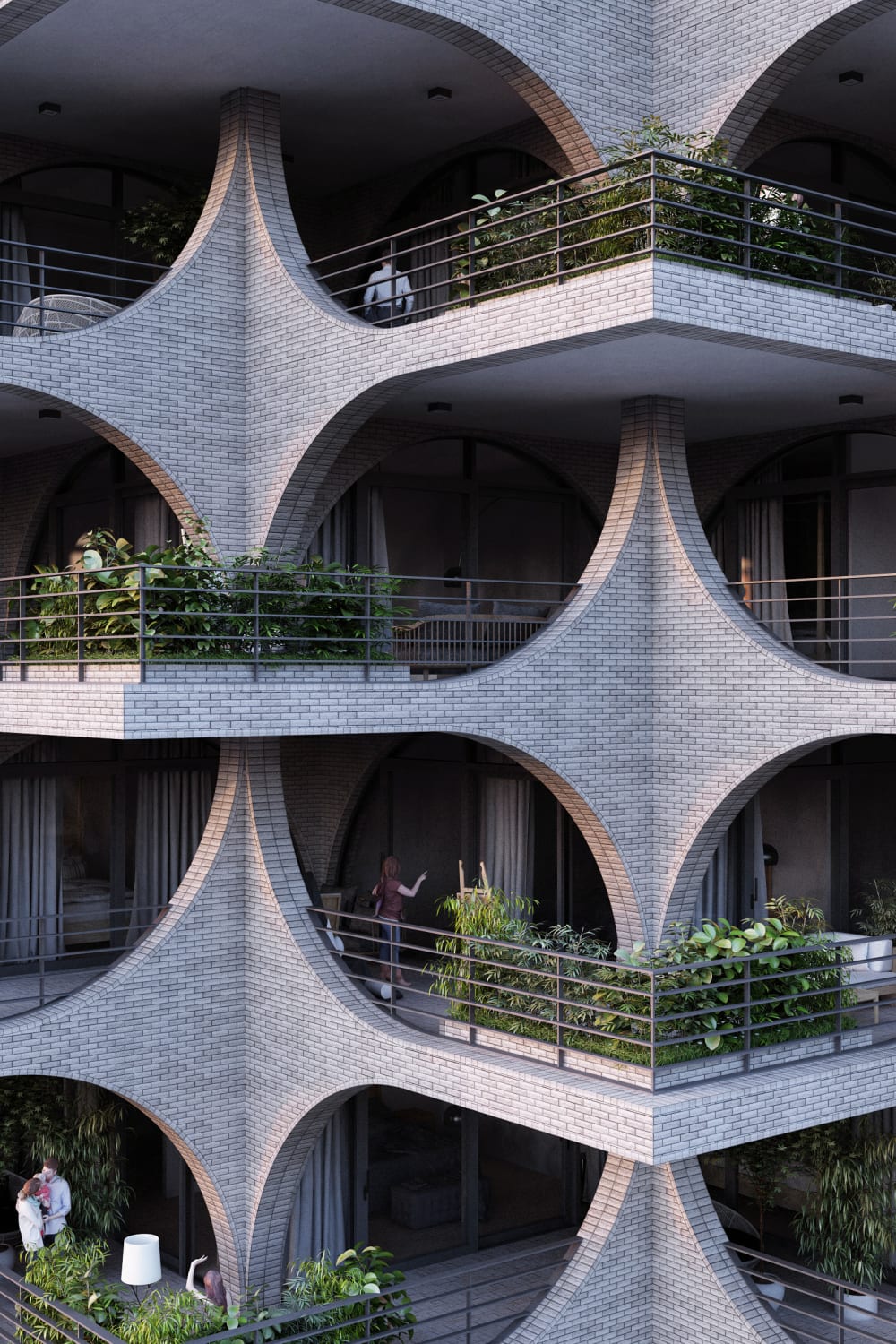 Gallery of Cascading Brick Arches Feature in Penda's Residential Tower in Tel Aviv - 14
