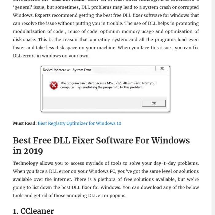 10 Best Free DLL Fixer Software For Windows 10, 8, 7
