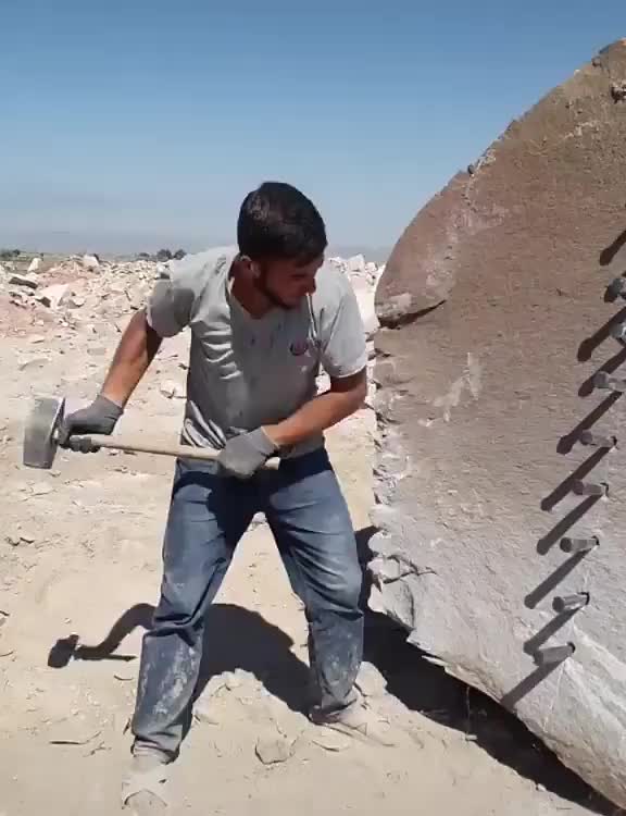 Splitting a rock better than cutting
