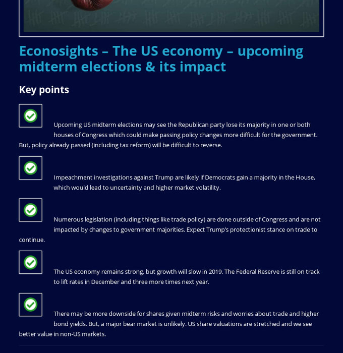 Econosights- The US economy - upcoming midterm elections & its impact
