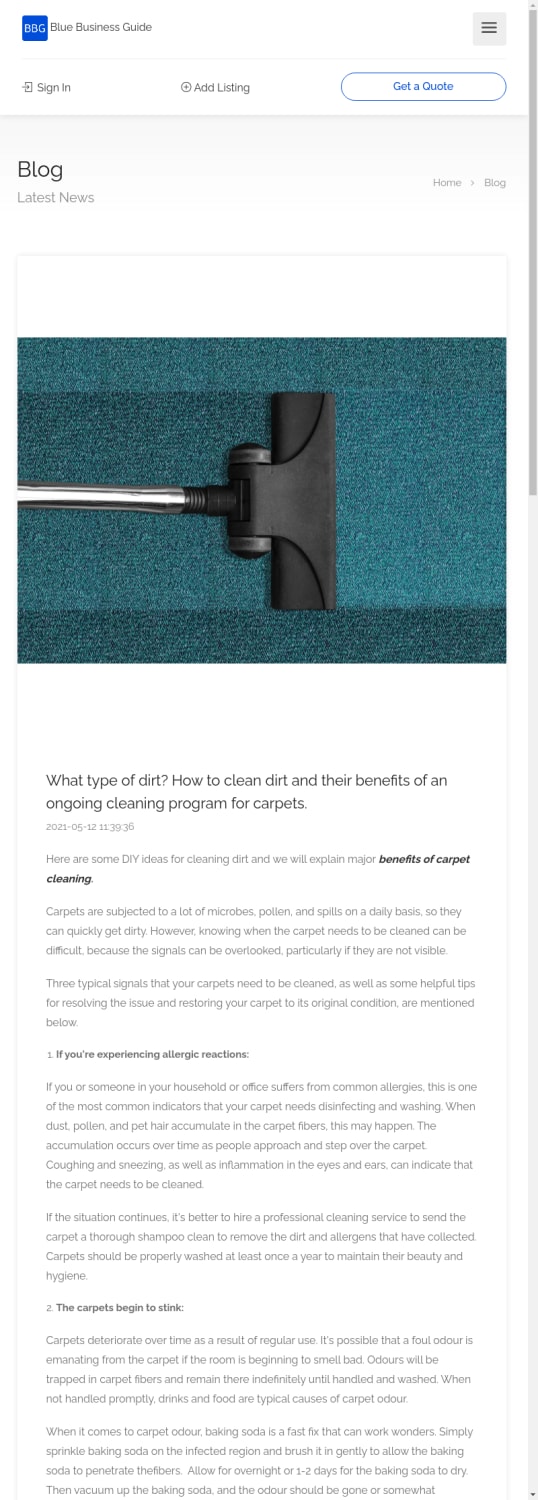What type of dirt? How to clean dirt and their benefits of an ongoing cleaning program for carpets.