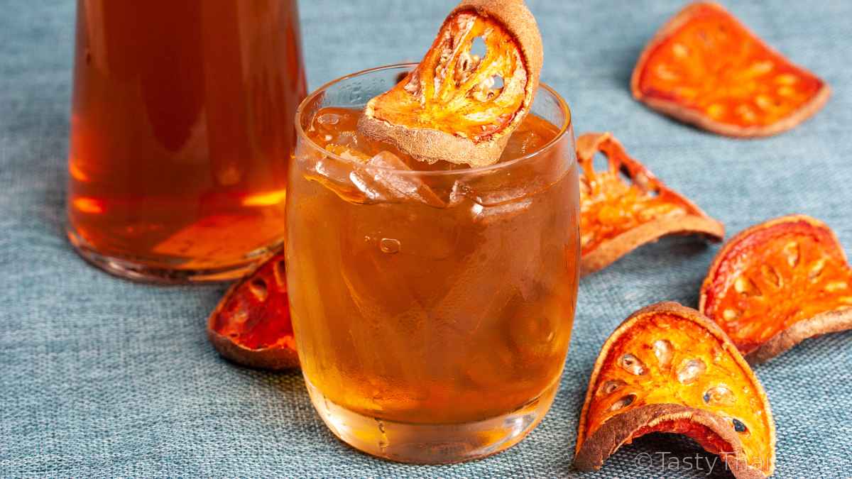 How to Make Dried Bael Fruit Tea from Thailand