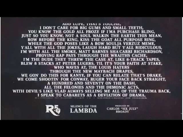 [SHOTS FIRED] - Royce da 5’9” responds to Lupe Fiasco - “Silence of the Lambda”