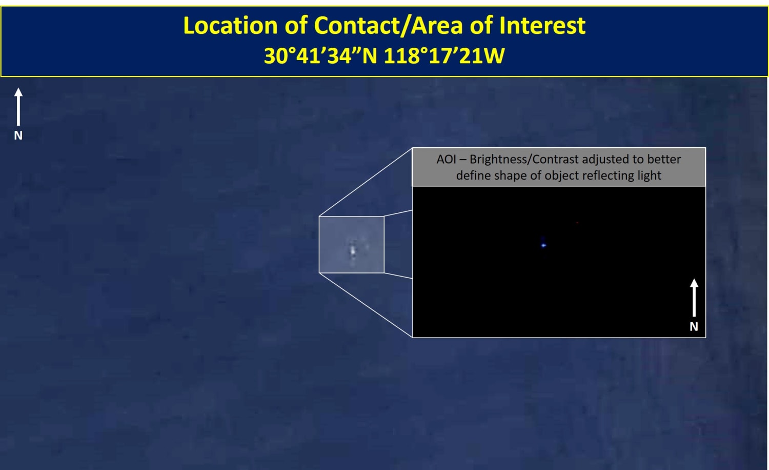 Commercial satellite imagery may show Tic Tac UAP ~40 minutes before encounter