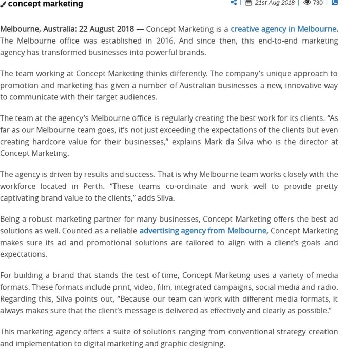 Concept Marketing A Strategic Creative Agency That Builds Powerful Brands: Business Press Releases