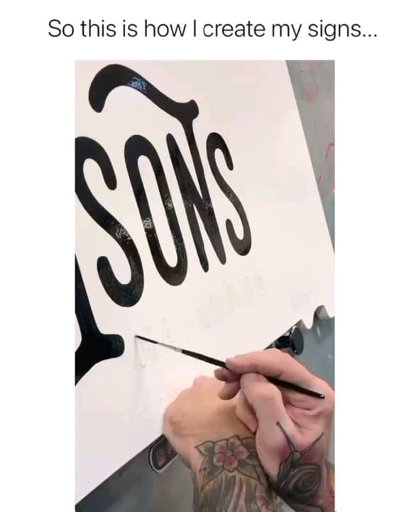 The way this artist creates his signs
