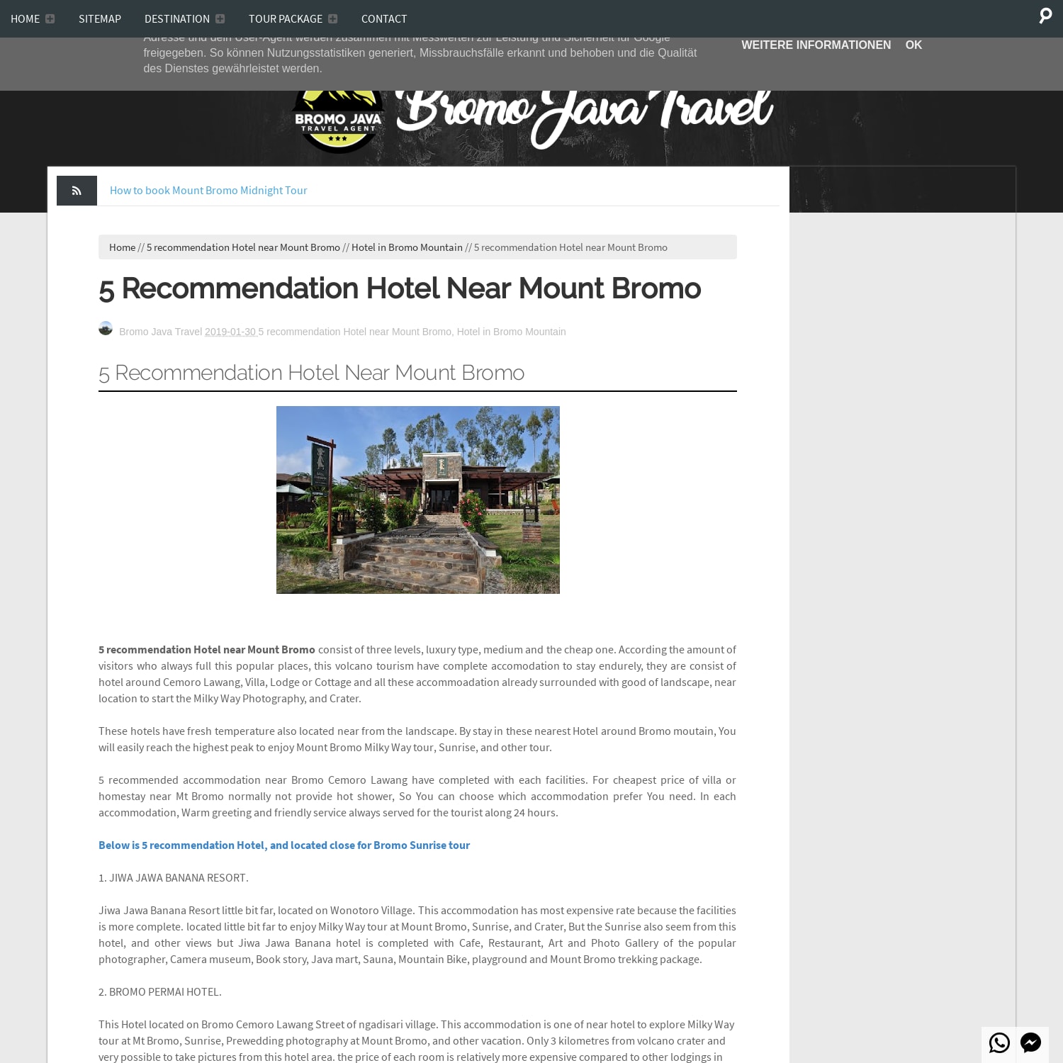 5 recommendation Hotel near Mount Bromo