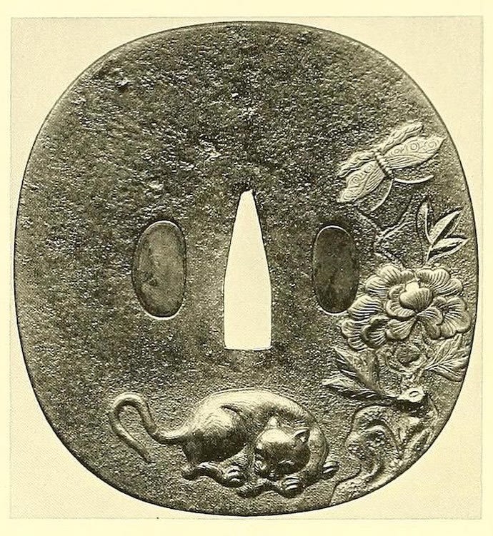 In Japanese the circular guard above the handle of a sword is known as a "tsuba", and they became important symbols for samurai in medieval and early modern Japan. Browse images of a wonderful collection from 1916 here: