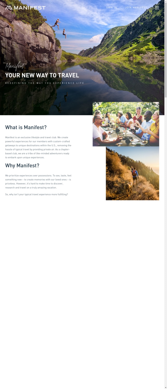 Manifest - A City-Based Club For People Who Want Meaningful Travel Experiences