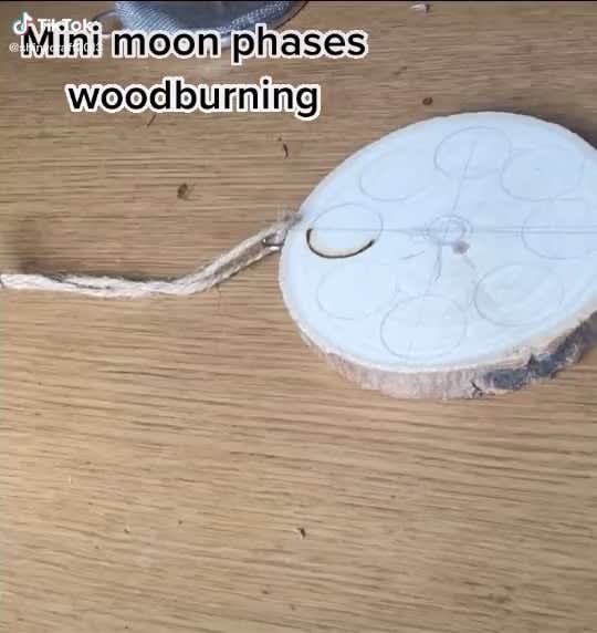 mini moon phases wood burning