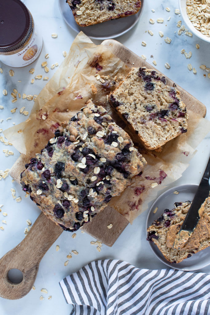 Healthy Blueberry Oatmeal Breakfast Bread | Orchids + Sweet Tea
