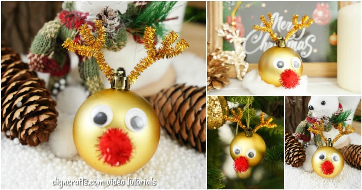 Shiny Rudolf the Red-Nosed Reindeer Christmas Ornament