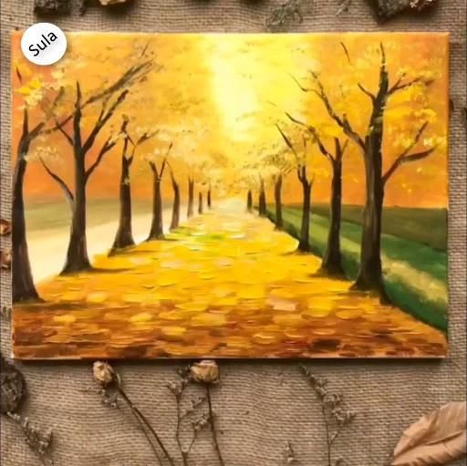 9 easy painting ideas for beginners [Video] | Nature art painting, Fall canvas painting, Diy canvas art painting