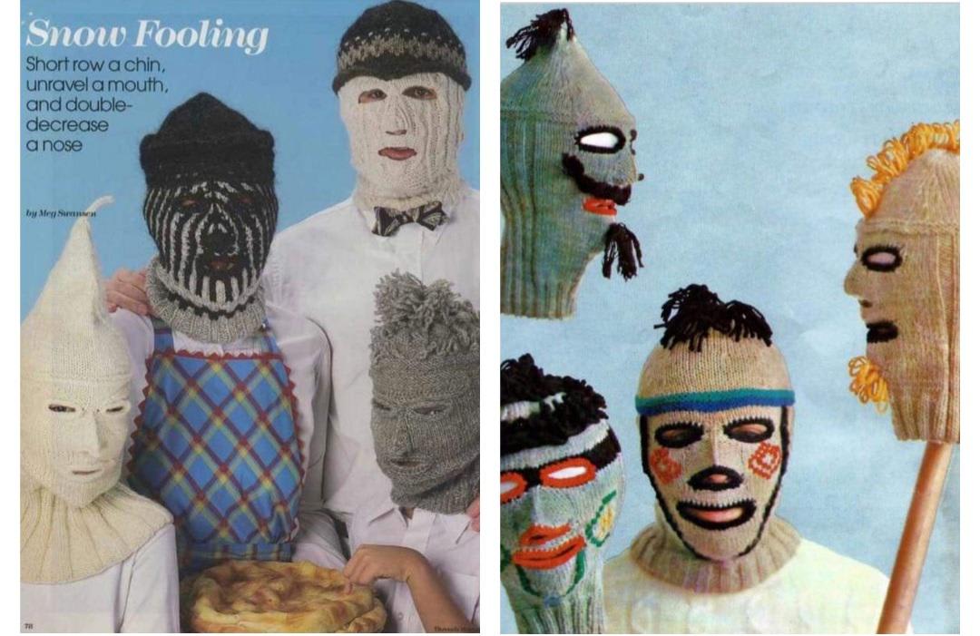 Vintage Knitted Balaclava's from a 1970's magazine.