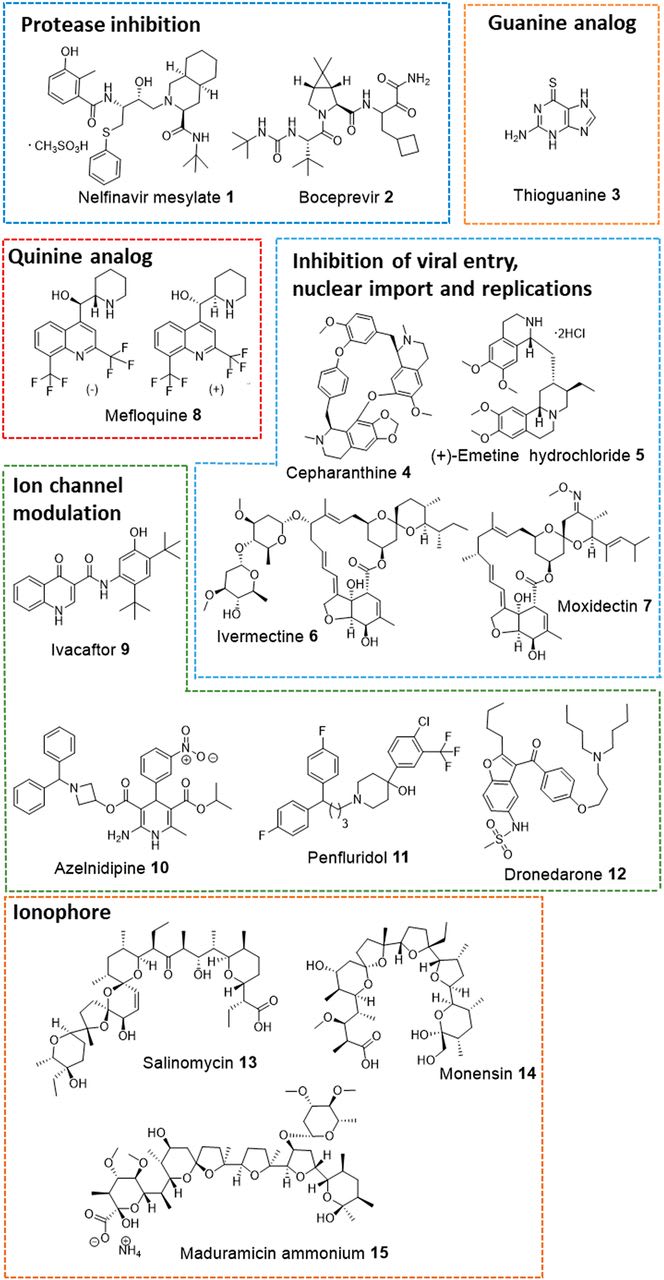 Identification of existing pharmaceuticals and herbal medicines as inhibitors of SARS-CoV-2 infection