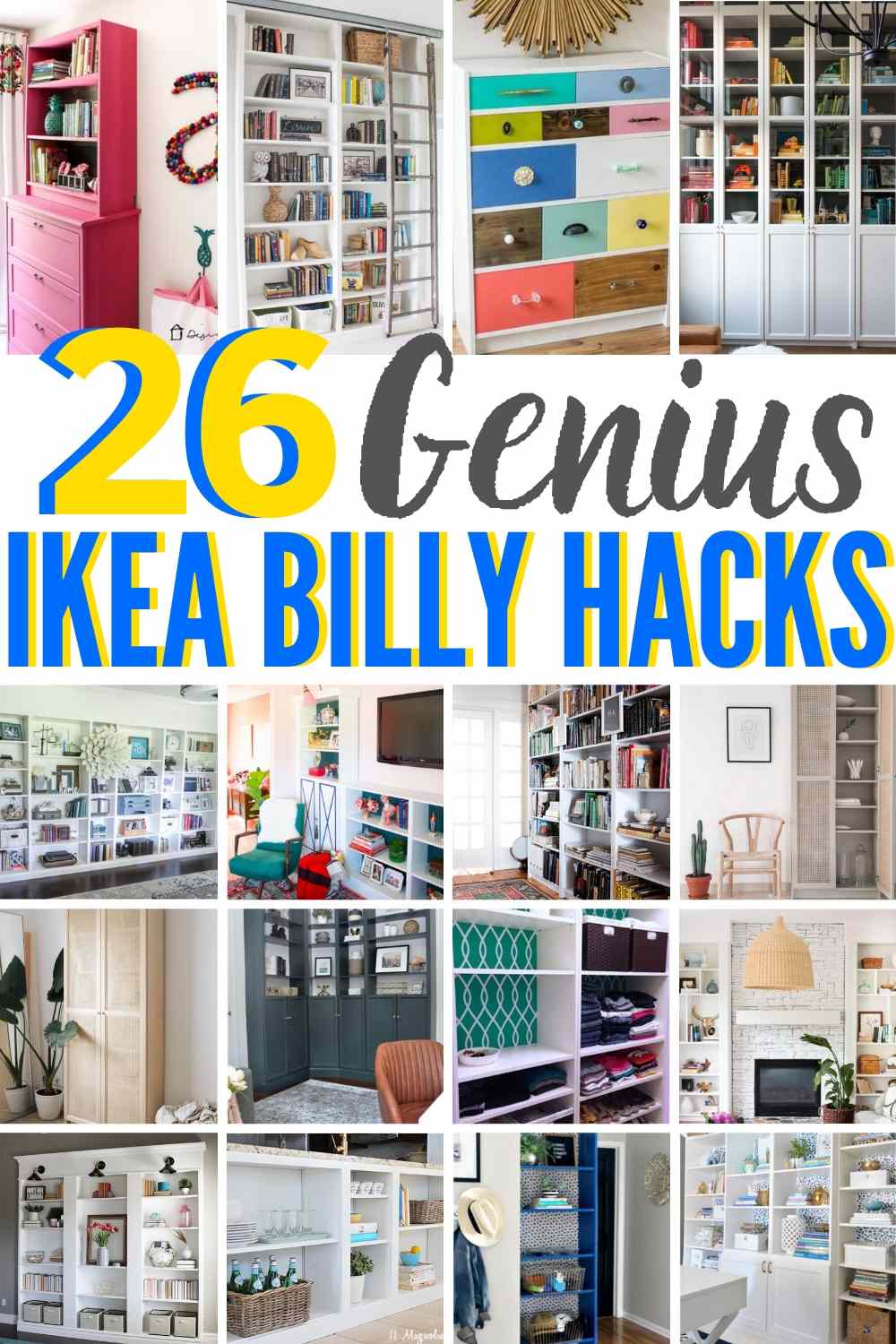 26 Innovative Ikea Billy Bookcase Hack Ideas