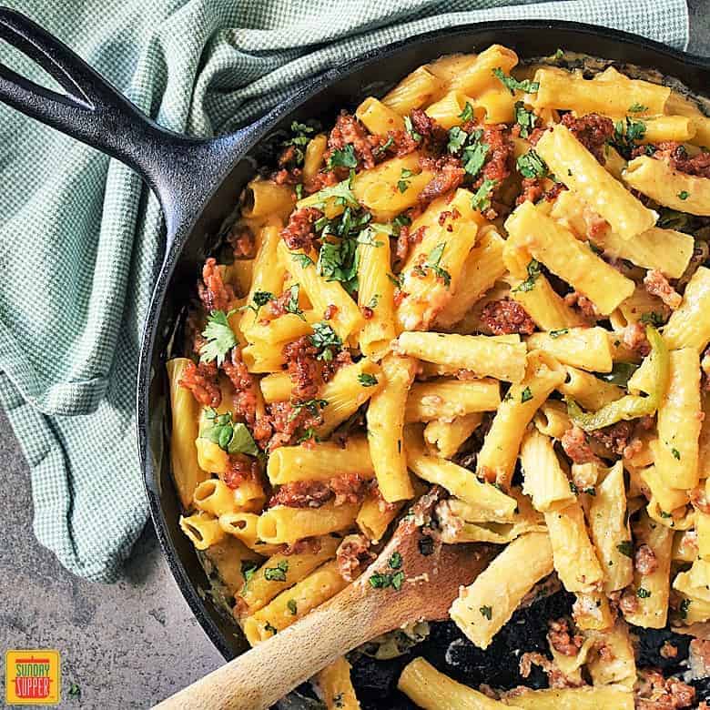 Baked Ziti with Sausage and Peppers | Sunday Supper Movement