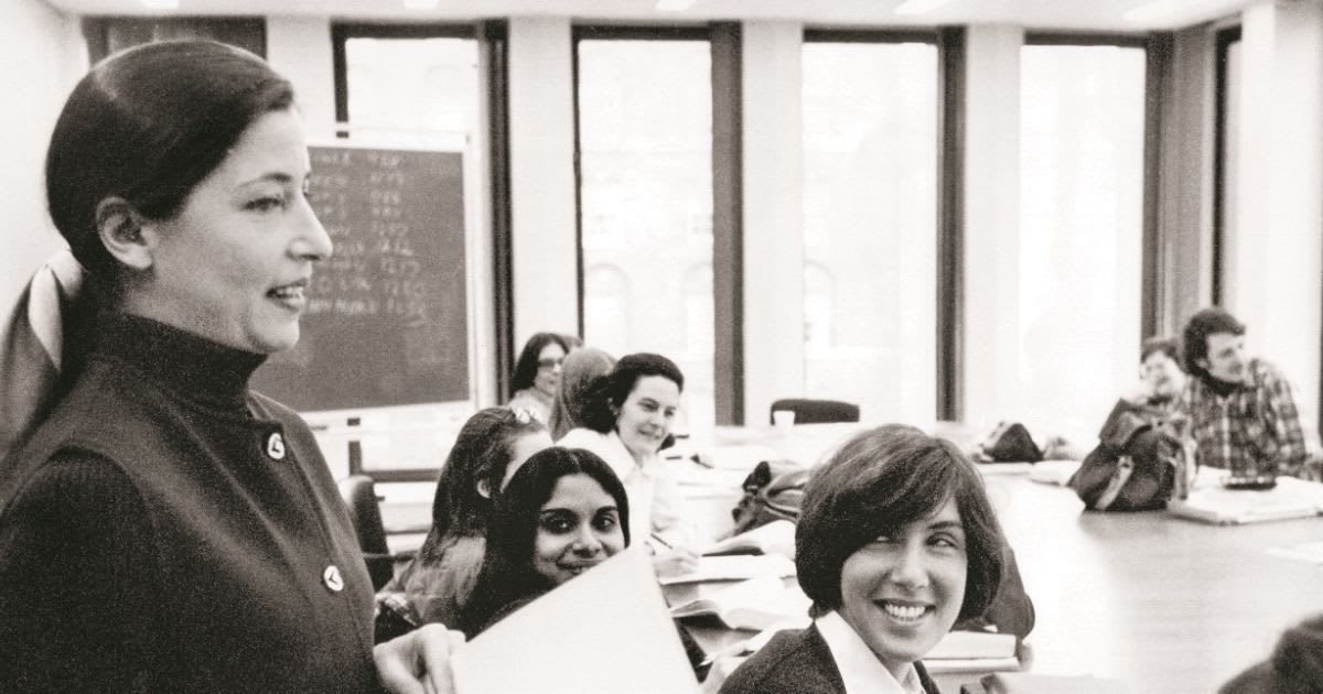 Ruth Bader Ginsburg teaching at Columbia University Law School, as their first ever Tenured Female Professor, 1972.