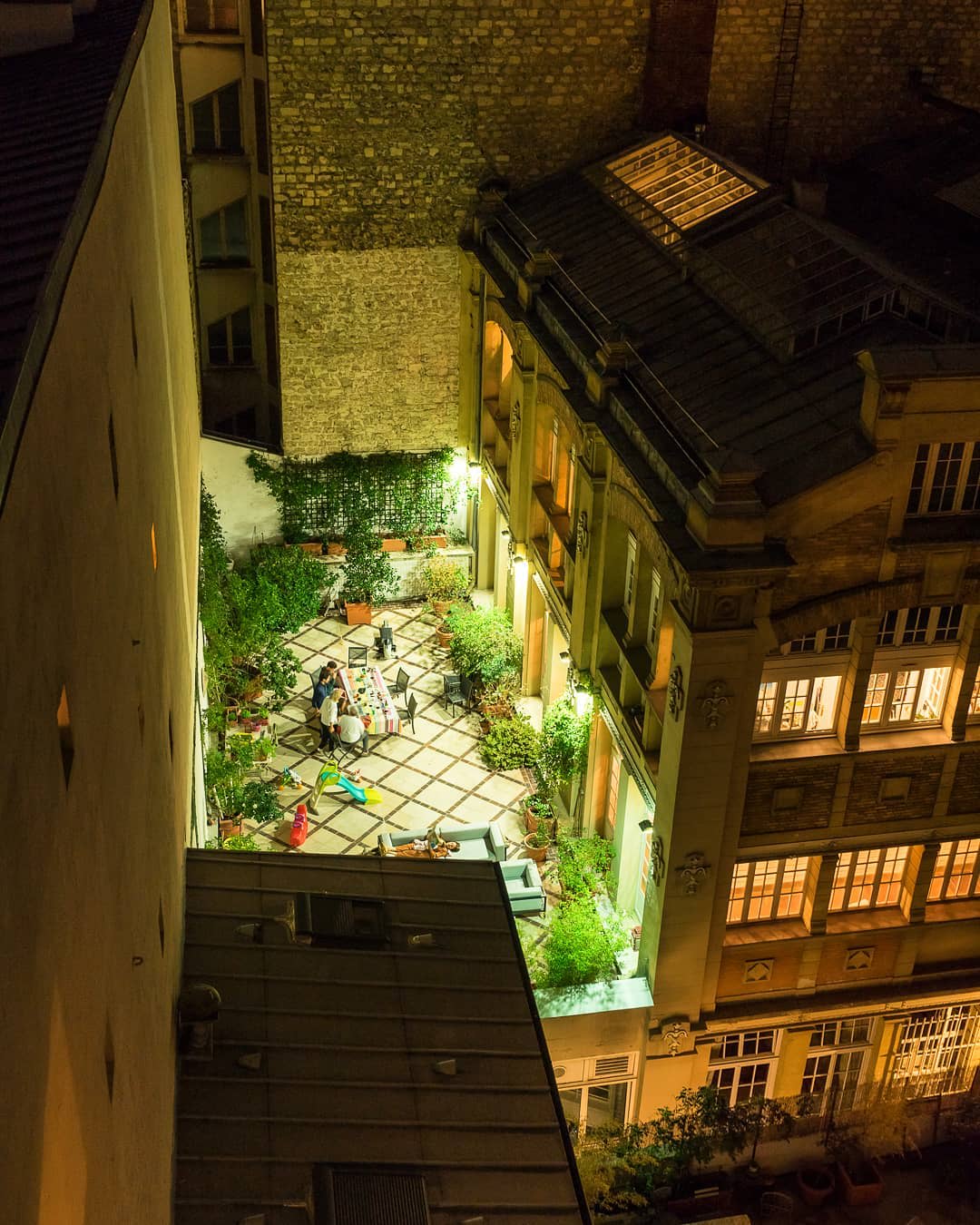 Rooftop terrace at the 17th arrondissement of Paris, France
