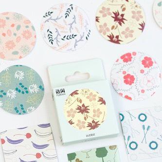 Lovely Planner Paper Label Sticker Box - Japanese Style Traditional Patterns