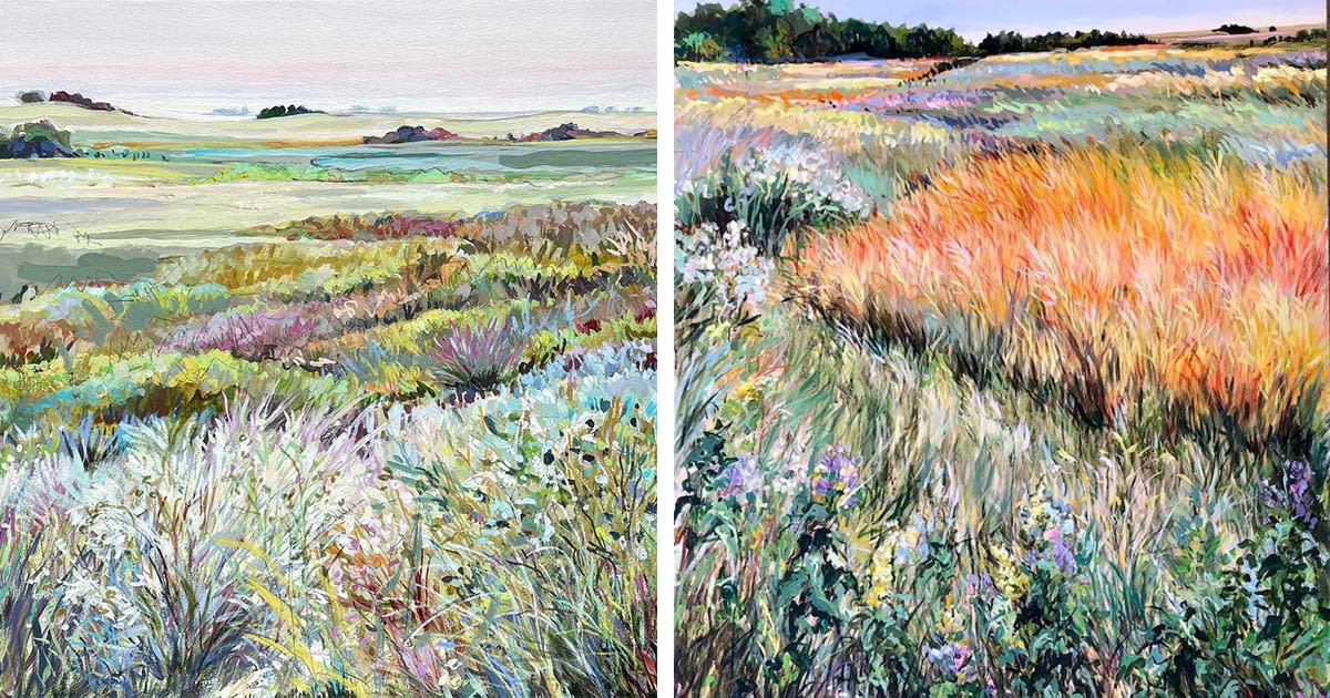 Artist Explores Her Lifelong Connection To Prairies Through Energetic Landscape Paintings