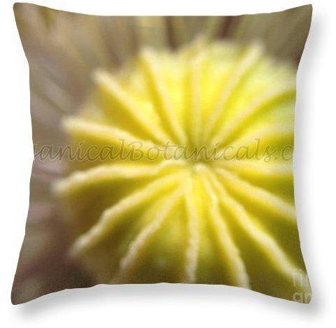 Papaver Somniferum Poppy Flower Top View Center Pod, Soft Throw Pillow for Sale by Garbage Juice Publishing