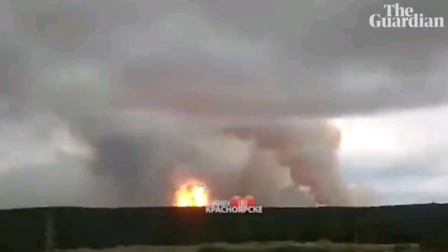 Another view of the ammunition depot explosion in Siberia post a few months ago. Full and .5x speeds.