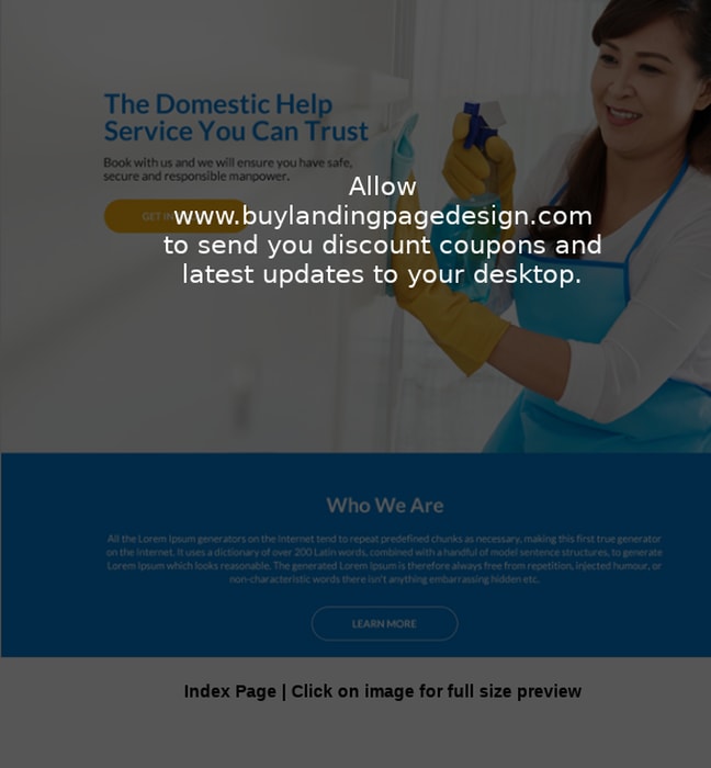 clean domestic help service website design