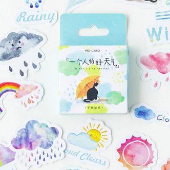 Lovely Planner Paper Label Sticker Box - Weather Alone
