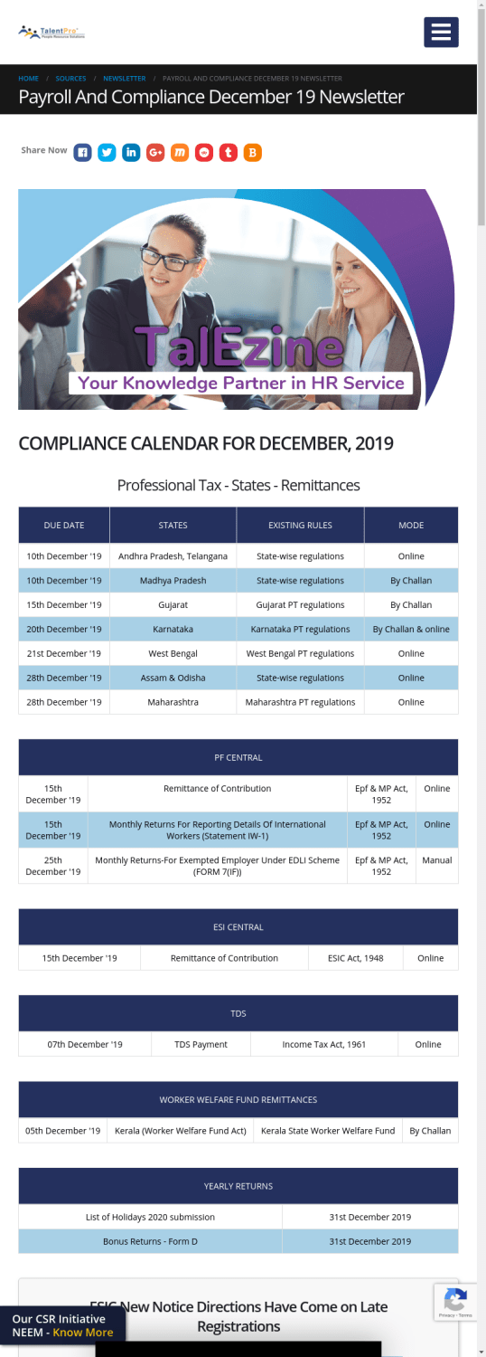 Payroll And Compliance December 19 Newsletter