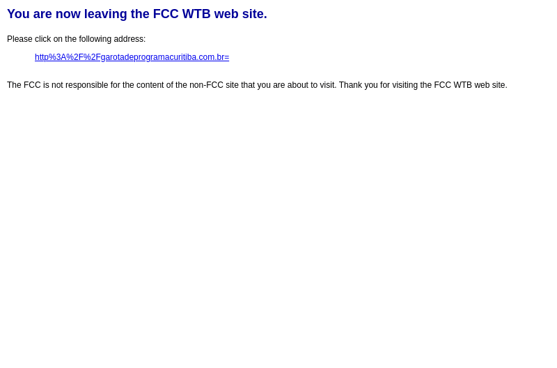 You are now leaving the FCC WTB web site