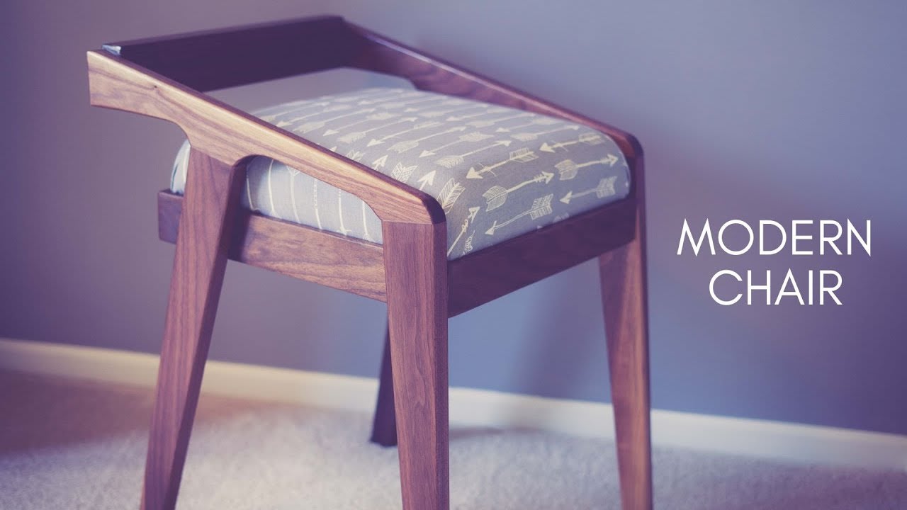 Mid-century modern inspired upholstered walnut chair - Intermediate DIY!