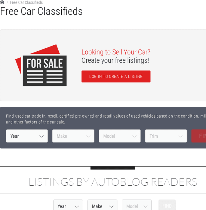 Free Car Classifieds - Sell Your Car On Autoblog