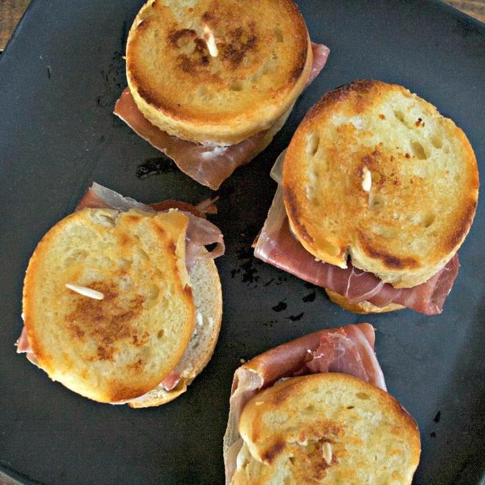 Grilled Ham and Cheese Bites ~ Chews and Brews