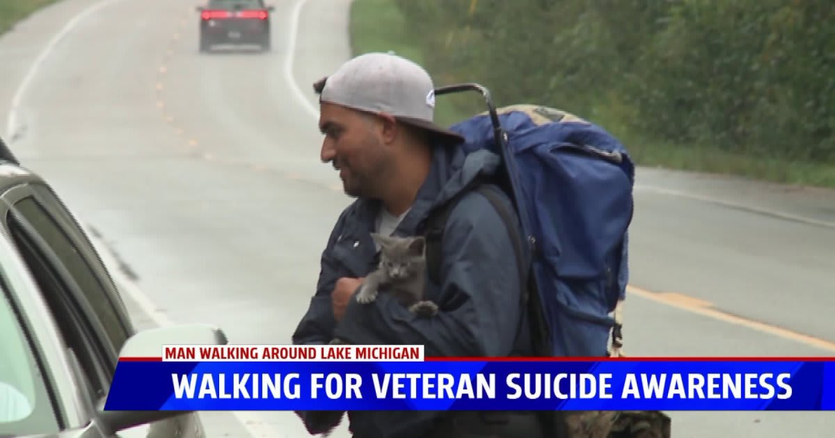 Marine veteran walking for veteran suicide awareness