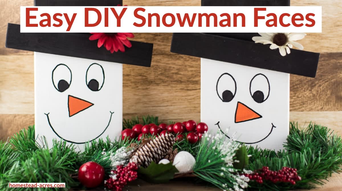 How To Make A Wooden Tabletop Snowman Face (With Printable Pattern) - Homestead Acres