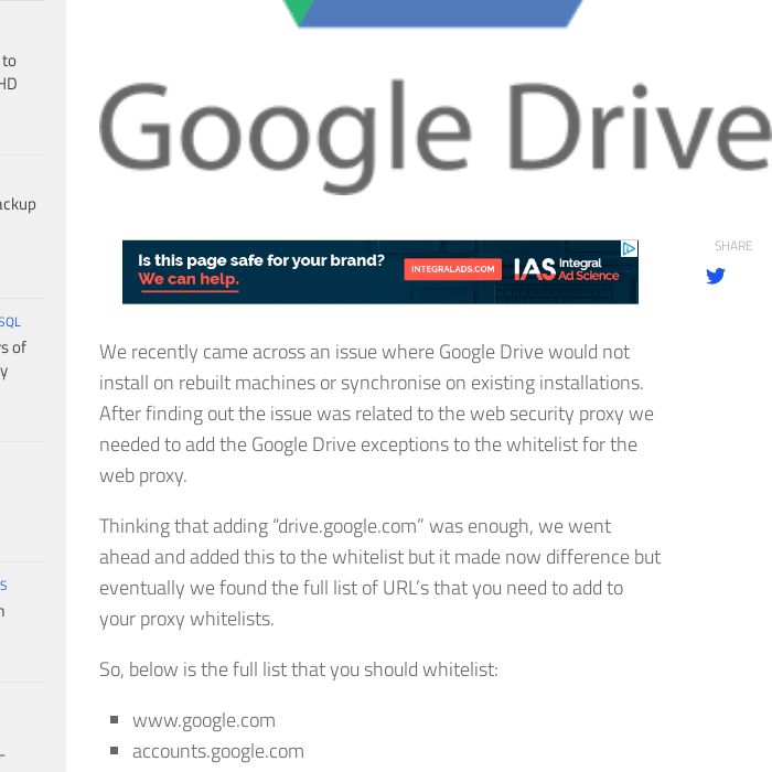 Google Drive Proxy Whitelist