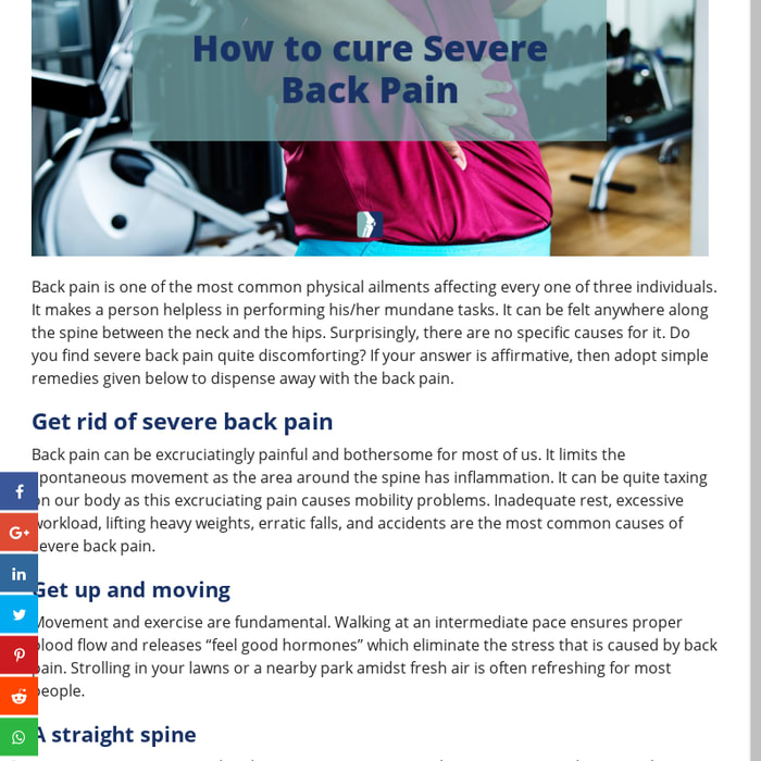 How to Cure Severe Back Pain