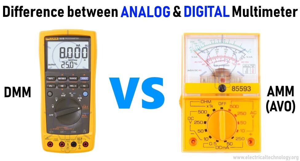 Difference between Analog and Digital Multimeter - AMM vs DMM
