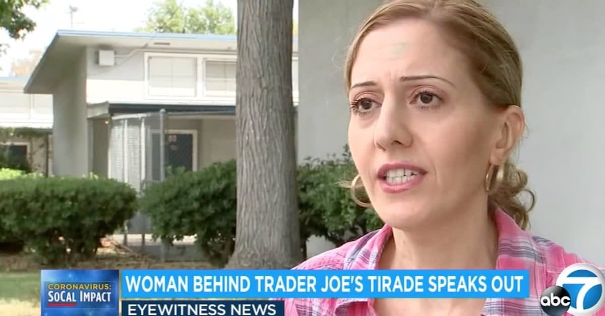 Maskless Trader Joe’s ‘Karen’ Says She Acted Like a ‘Normal Human Being’: ‘I Started Yelling in Self Defense’