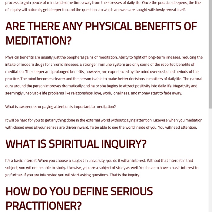 Meditation FAQ