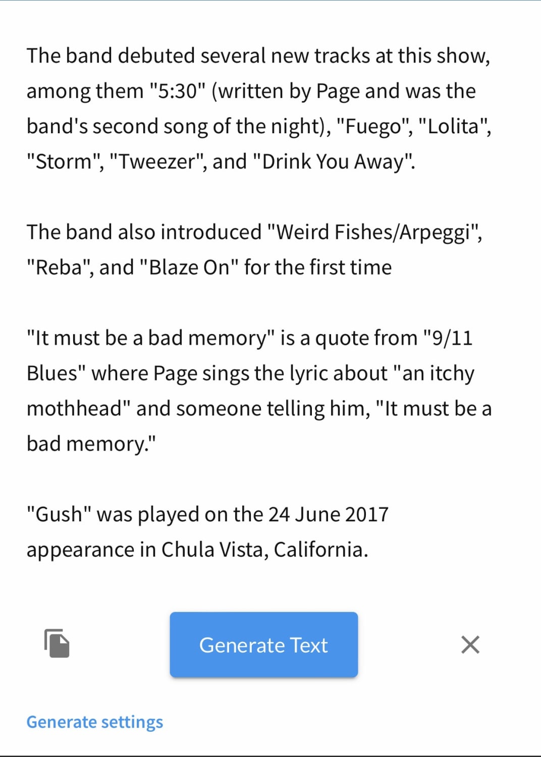 I was playing with an AI text generator and it brought up an alternate history of the band.