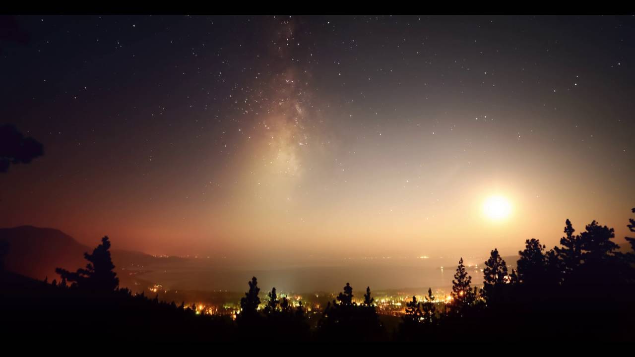In 2016 I left my camera on a mountainside above North Lake Tahoe to capture the earth's spin through space, made even more surreal by the setting moon and the smoke from nearby forest fires.