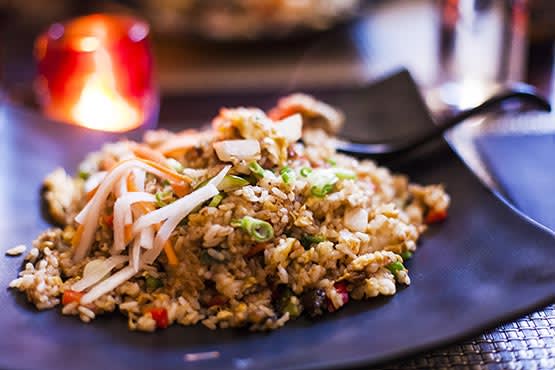 Recipes with fried rice . Quick and easy to make at home