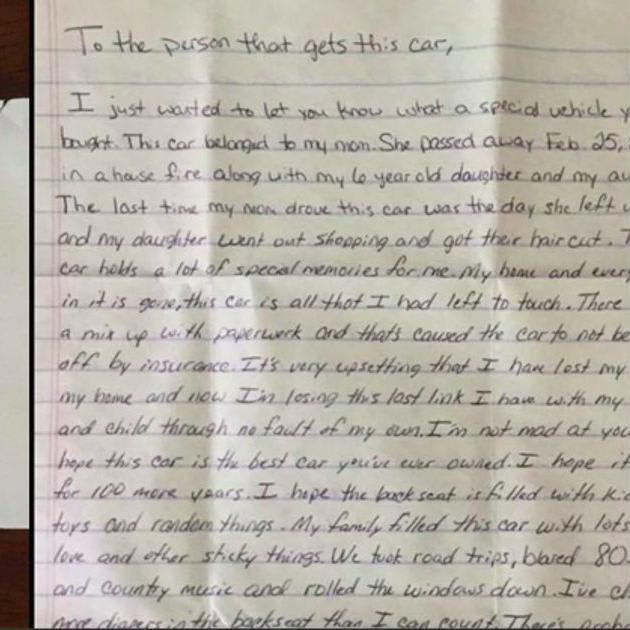 Dad Is Brought To Tears After Finding Heart-Wrenching Letter In His Daughter's Used Car