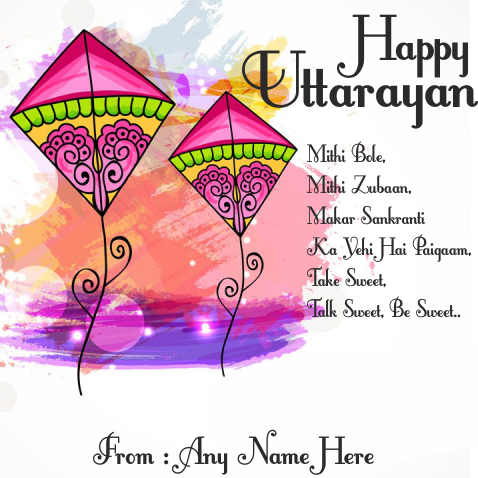 Write Name On Happy Uttarayan 2019 Greetings