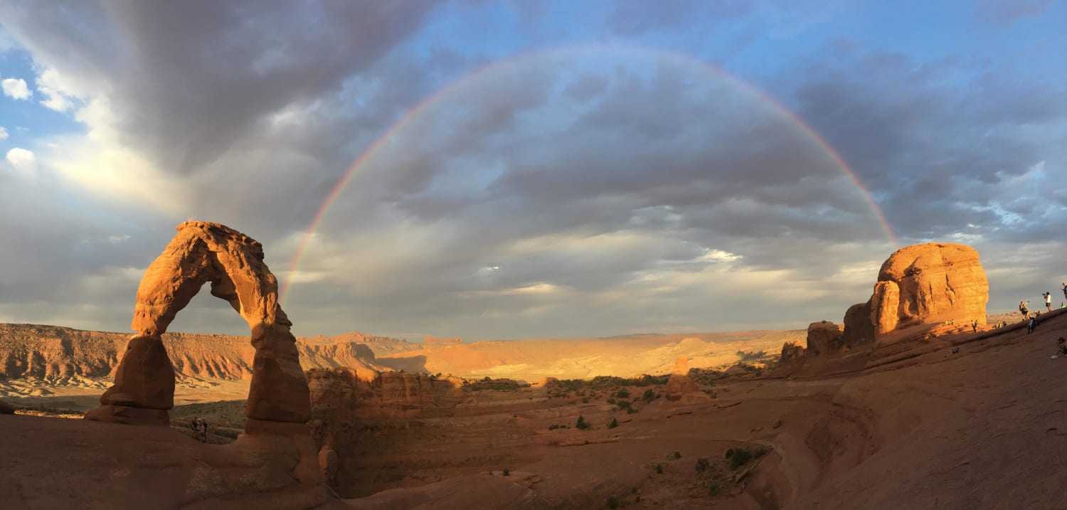 Rainbow at Delicate Arch!! Arches National Park, UT, USA