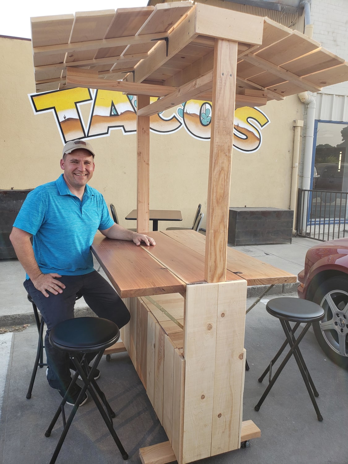 I donated a table I made to a small restaurant hoping to keep them in business.