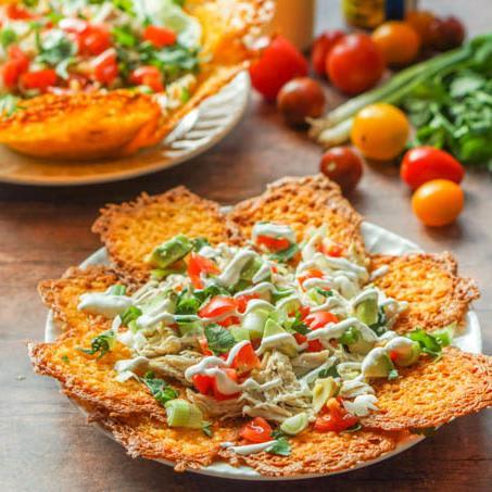 Low Carb Keto Chicken Nachos or Taco Salad - great for game day!